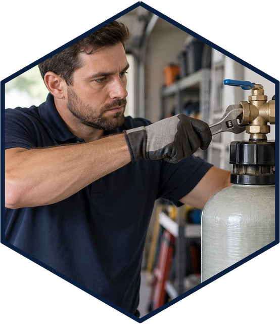 Professional water treatment system installation