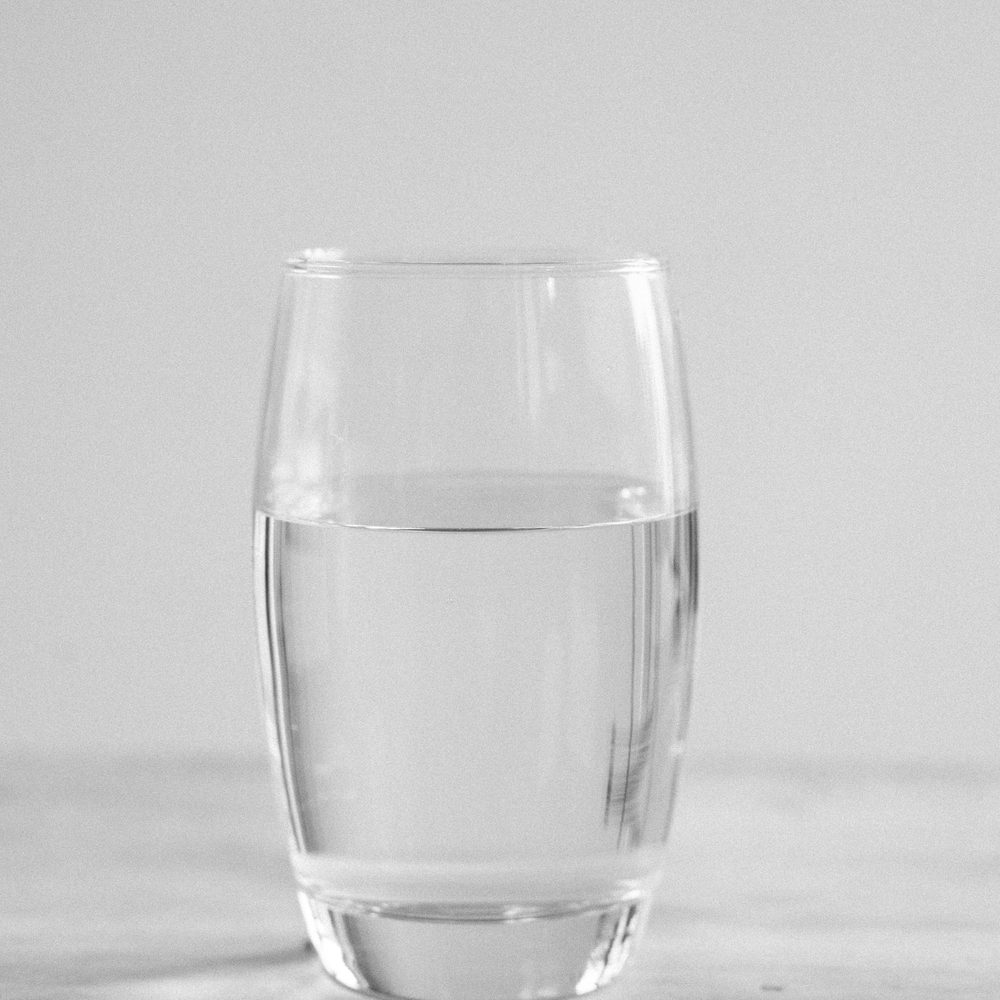 Glass of clear reverse osmosis drinking water